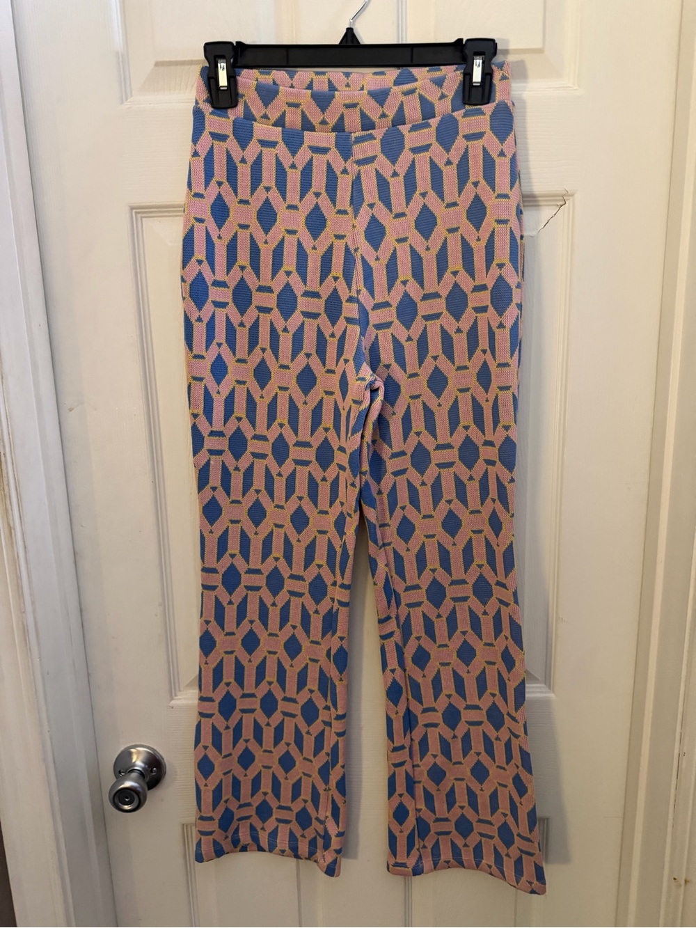Zara Pink, Blue & Yellow Geometric Knit Pants